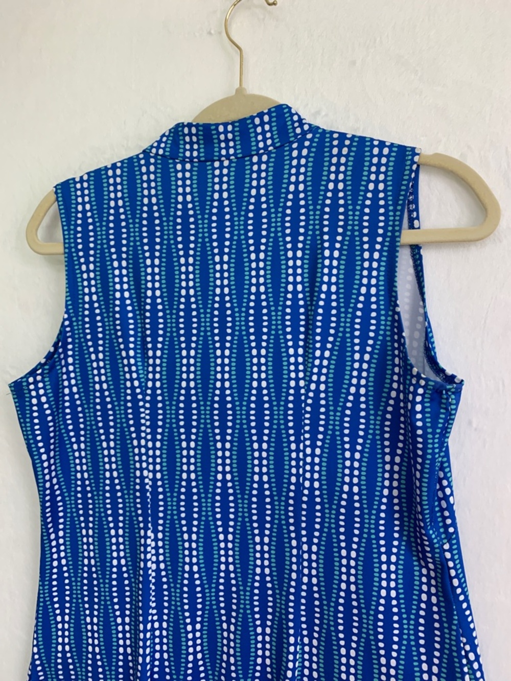 Katherine Way 1/4 Zip Sleeveless Shift Dress Blue Sz S - Picture 5 of 9